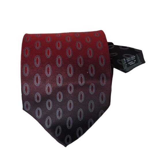 Giorgio Brutini Collezione Burgundy Fade Oval 100% Silk Vintage Tie – Timeless - Picture 1 of 16